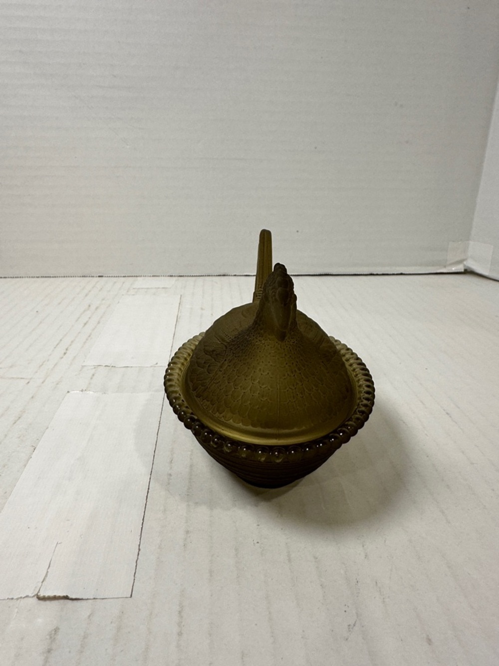 Olive Green Hen Covered Dish Decorative Accent